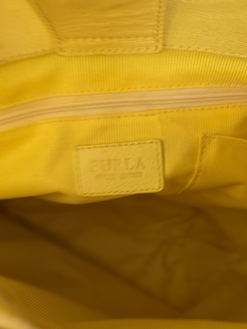 Furla Alissa Leather Tote in Sunny Yellow - Picture 5 of 11